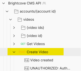 Create Video Request